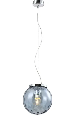 Светильник подвесной MAYO SP1 D200 CHROME/GREEN Crystal Lux прозрачный 1 лампа, основание хром в стиле современный выдувное фото 2